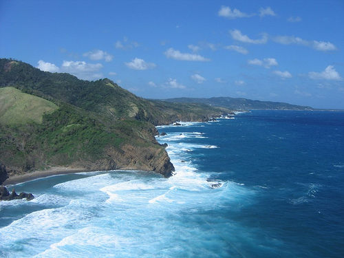 The North coast of Jamaica, flying towards Ocho Rios