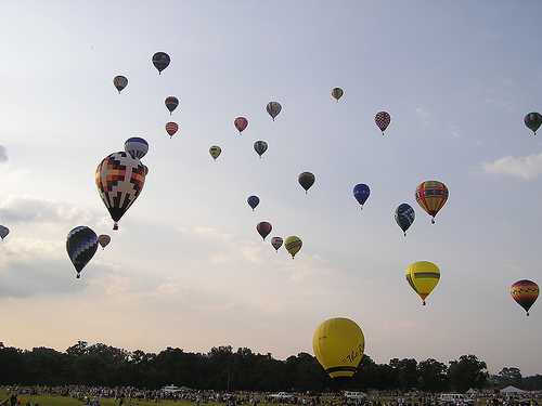 Hot air balloon show in Baton Rouge