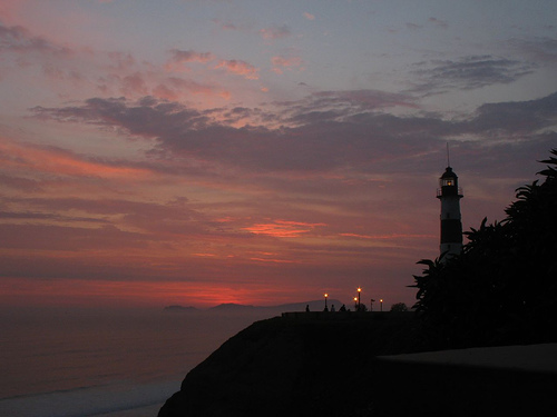 Sunset on the coast of Lima