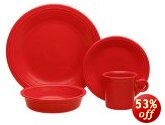 Fiestaware Scarlet 831 4-Piece Dinnerware Place Setting, Service for 1